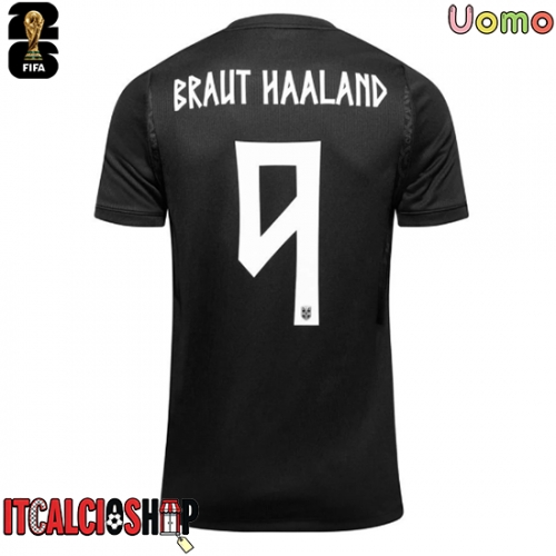 Norvegia Erling Haaland #9 Seconda Maglia Mondiali 2026 Manica Corta